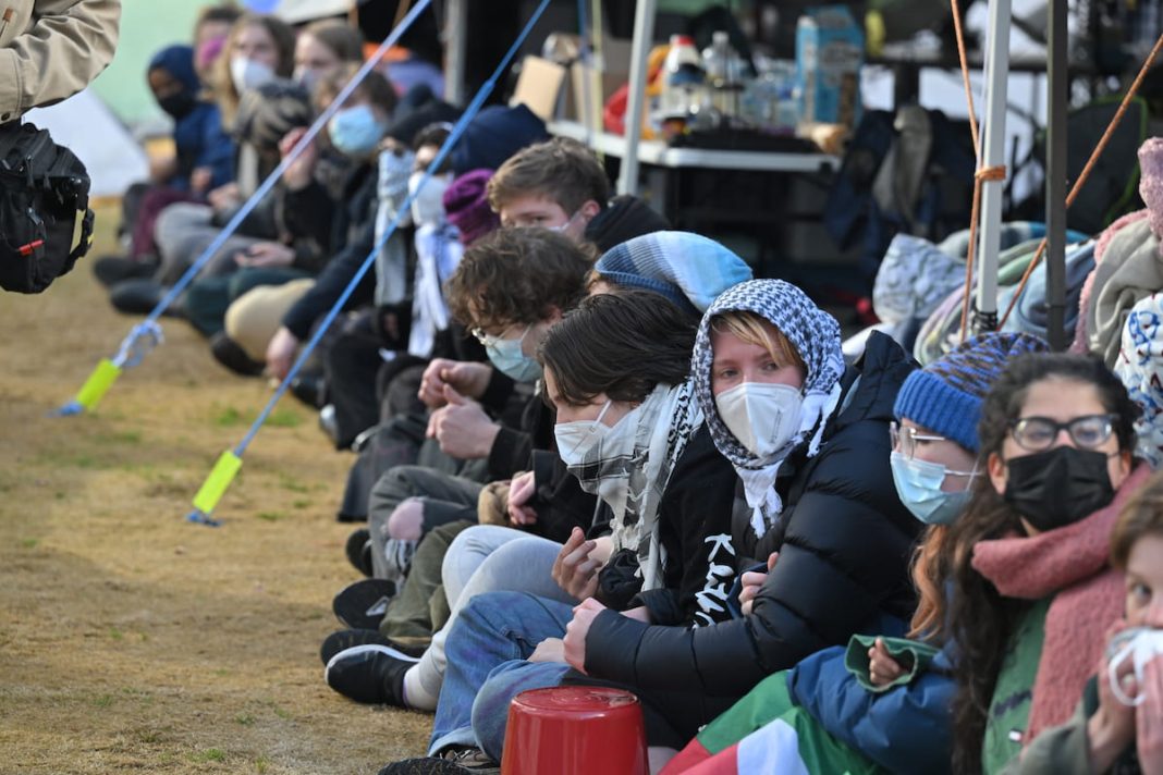 High noon as police press pro-Palestine protesters