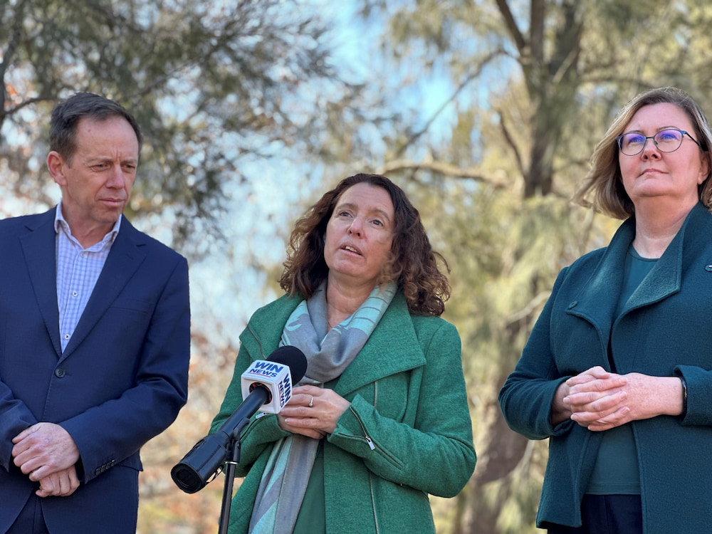 ACT Greens Shane Rattenbury, Rebecca Vassarotti, and Adele Sinclair. Photo supplied