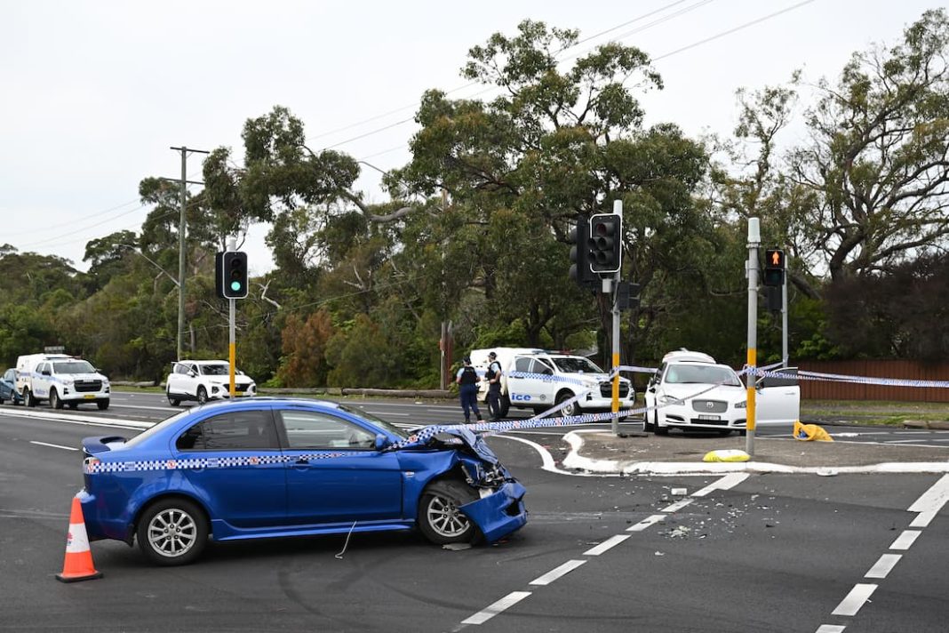 Three stab victims after car crash in southern Sydney