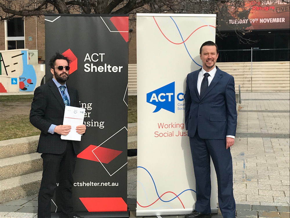 Travis Gilbert, CEO of ACT Shelter, and Dr Devin Bowles, CEO of ACTCOSS. Photo: Nicholas Fuller