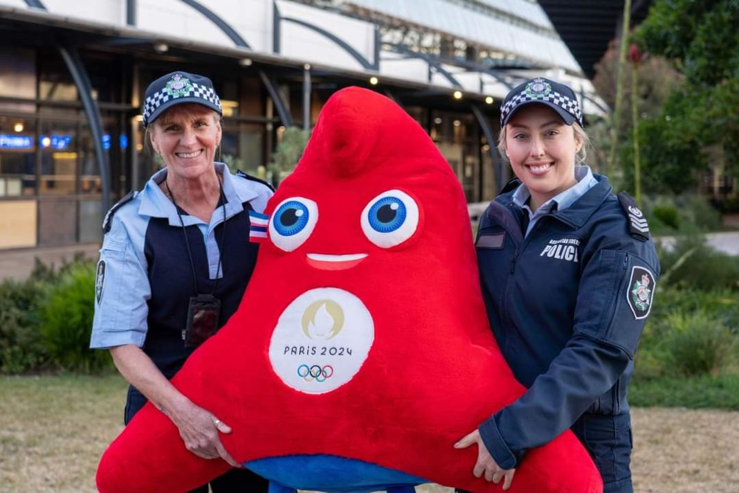 ACT Policing members, Acting Sergeant Amanda Williamson and First Constable Jamie Foster-Daley, working at the Paris Olympics. Image supplied.