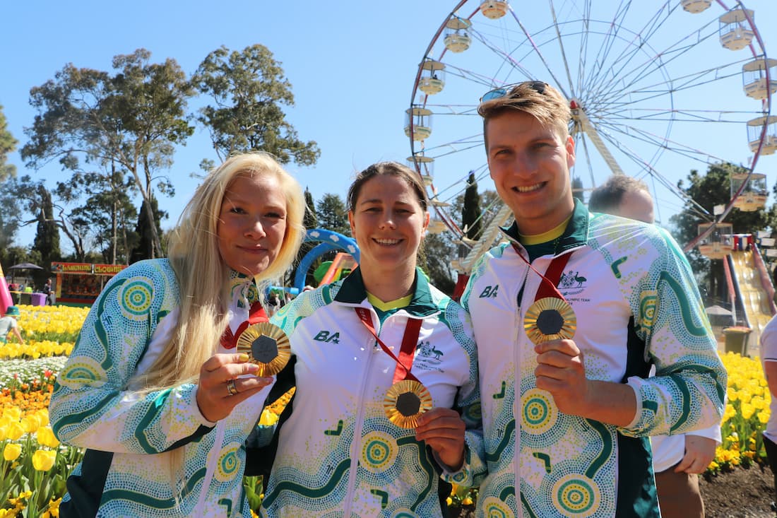 Paralympic gold medalist Vanessa Low, Olympian Nikki Ayers and Paralympian Jesse Aungles