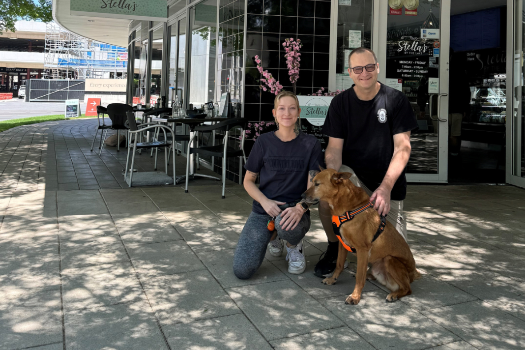 Father-daughter duo and owners of Stella's By The Lake Ash and David Reid, alongside Ozzie.