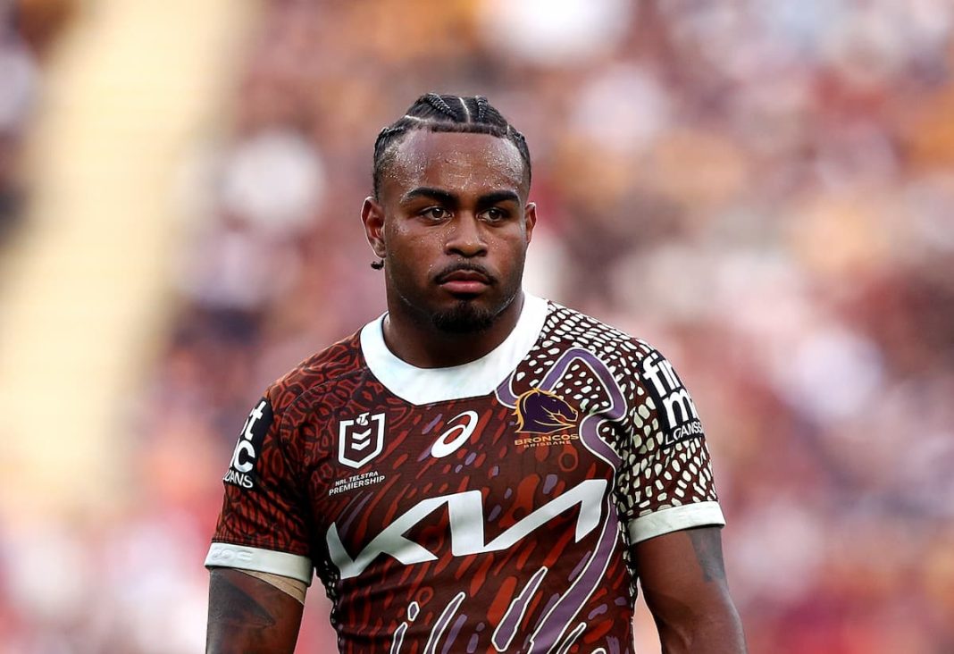 Brisbane star Ezra Mam has been issued a breach notice by the NRL and faces a ban from the game. (Jason O'BRIEN/AAP PHOTOS)