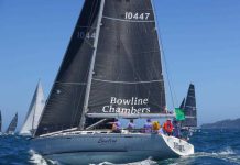 A supplied image shows Bowline during the 2024 Sydney Hobart Yacht Race in Sydney, Thursday, December 26, 2024.