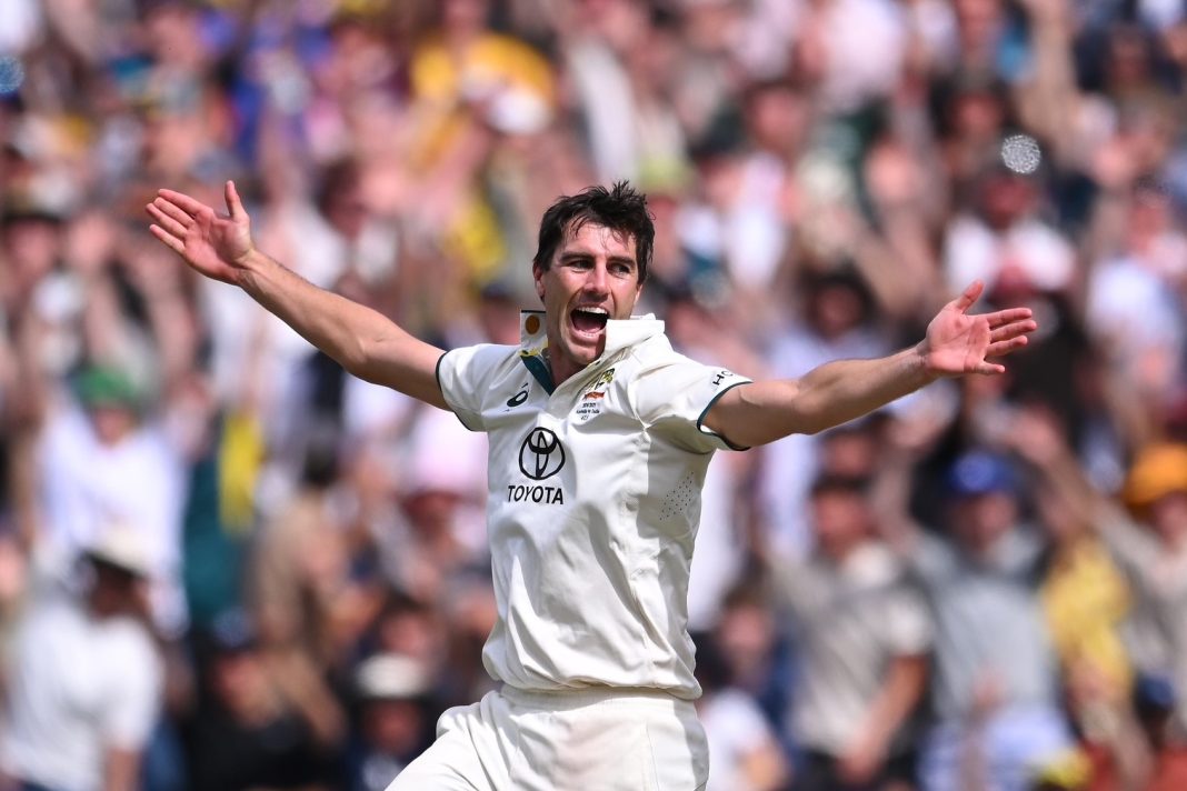 Skipper Pat Cummins claimed the key wicket of Yashasvi Jaiswal as Australia won the fourth Test. (James Ross/AAP PHOTOS)