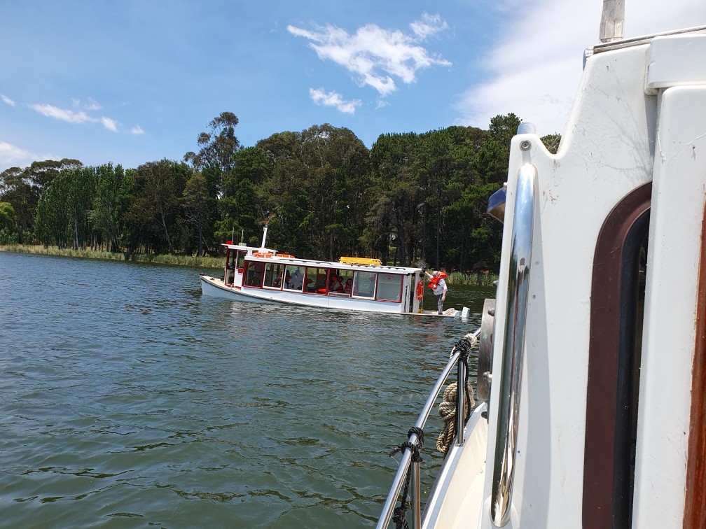 A boat sunk on Lake Burley Griffin with all passengers rescued safely.