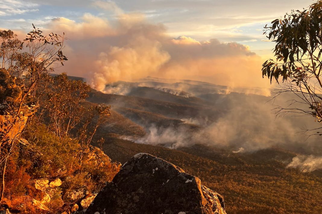 Crews will continue to monitor and patrol the Grampians fire for weeks to contain any flare-ups. (HANDOUT/STATE CONTROL CENTRE)