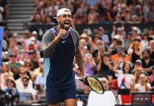 Nick Kyrgios is in doubt for the Australian Open because of an abdominal strain. (Jono Searle/AAP PHOTOS)