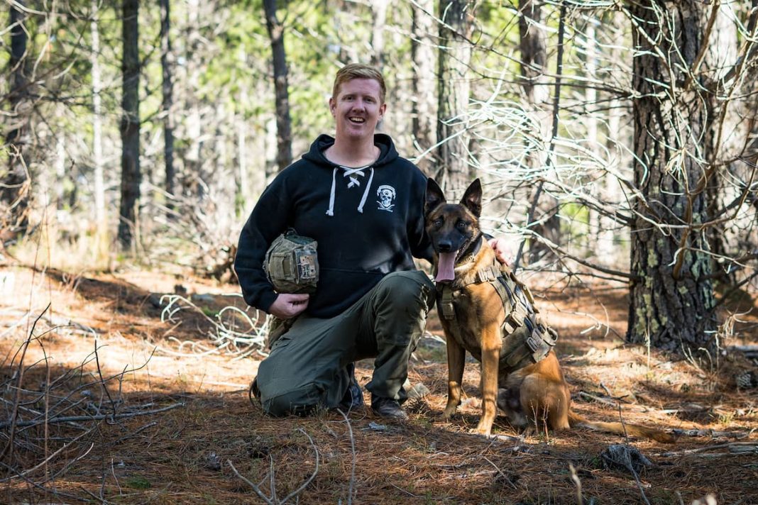 Local dog whisperer Jeremy Wikner trains dogs to be expert trackers. Photo: Olivia Wikner