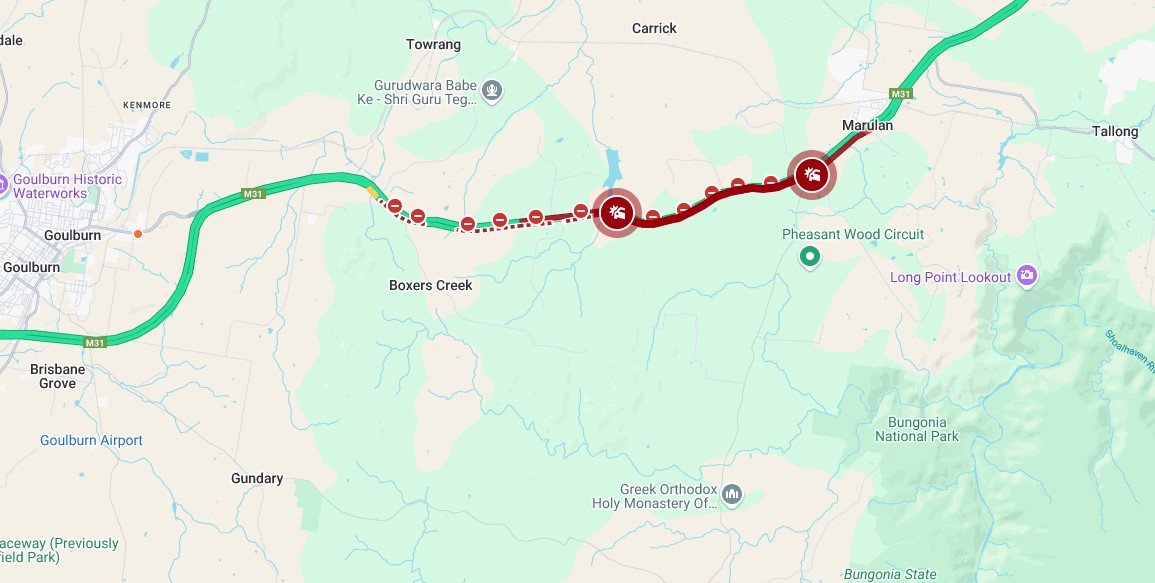 Hume Highway closed at Marulan after bus crash leaves six injured